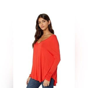 Free People Moonshine Tunic Top Oversized Long Sleeves  Viscose Love Glare XS